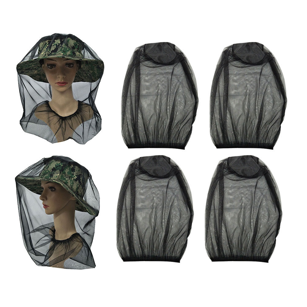 Outdoor Camping Activities - 4 個の蚊よけヘッドネット軽量ポータブルフェイスメッシュネットアウトドア活動釣りキャンプハイキングウォーキング夏用