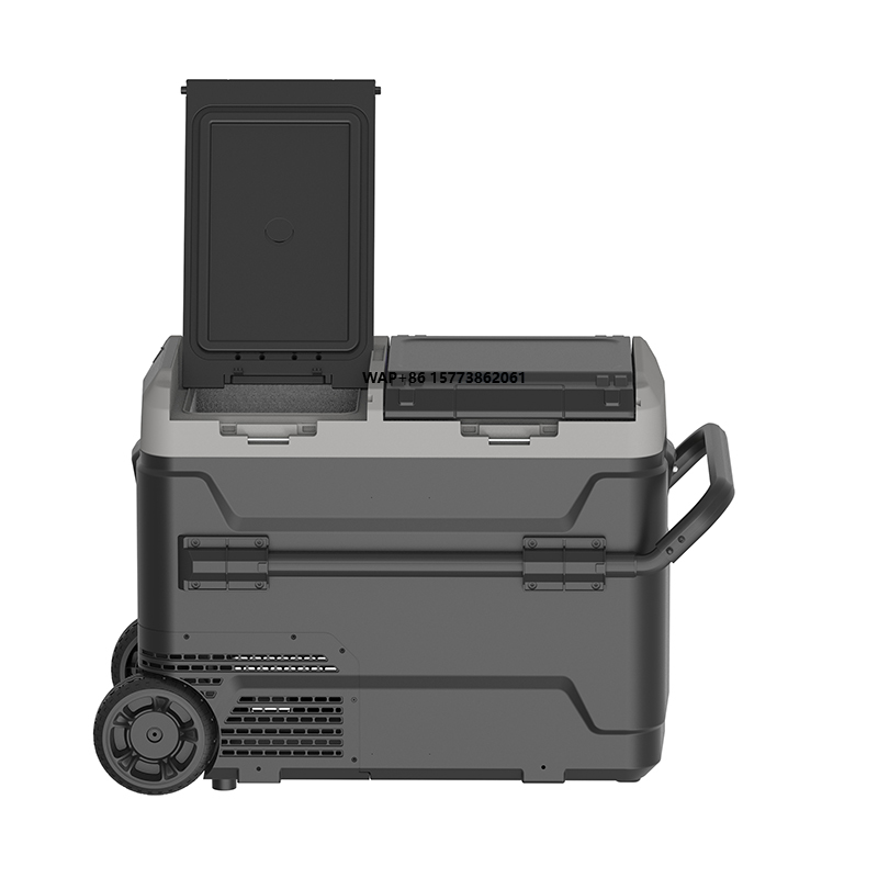 Outdoor Camping Zone - デュアルゾーンミニバー冷蔵庫 AC 110-220V/DC 12/24V プラスチック製 アウトドアキャンプクーラー