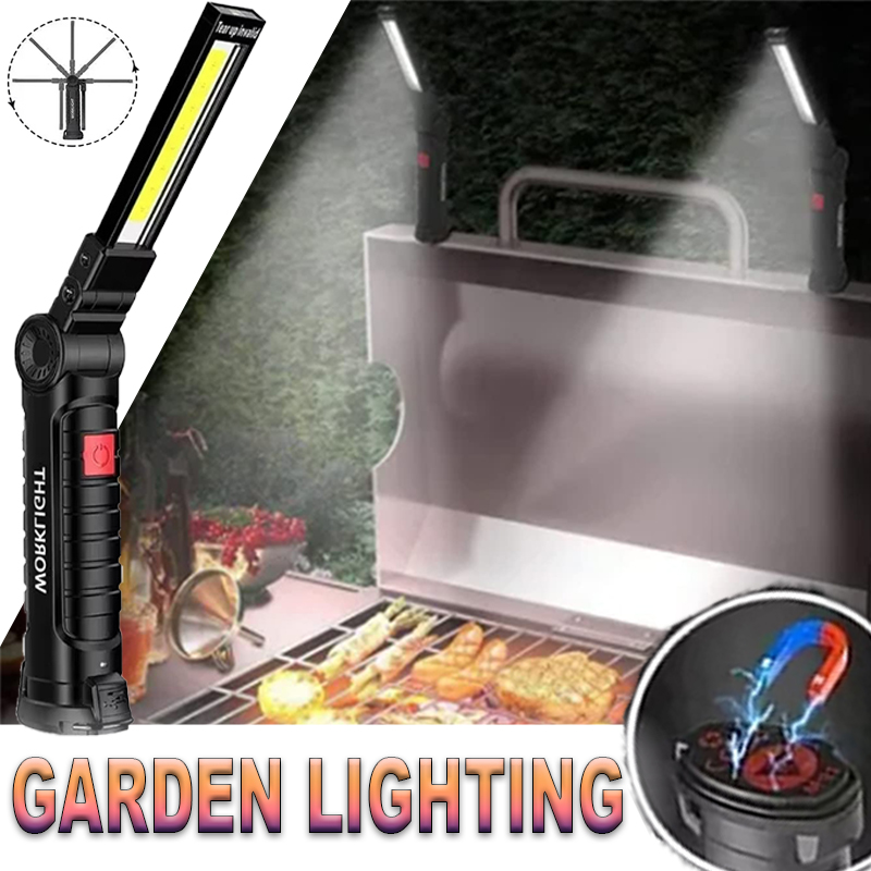 Camping Lantern - ポータブル LED 懐中電灯 磁気フック付き 屋外修理作業灯 Type-C