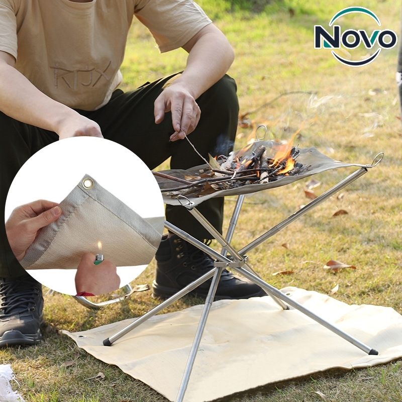 Outdoor Camping Bbq - アウトドアキャンプ用耐火マット、焚き火、バーベキューグリル、暖炉用断熱地盤保護マット、ファイバーグラス製ファイヤーピットマット