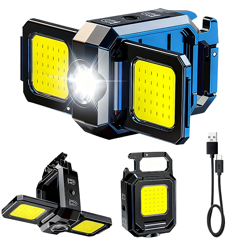 Camping Lantern - ミニ懐中電灯キーホルダーライト COB ワークライト USB 充電式ランプ 90
