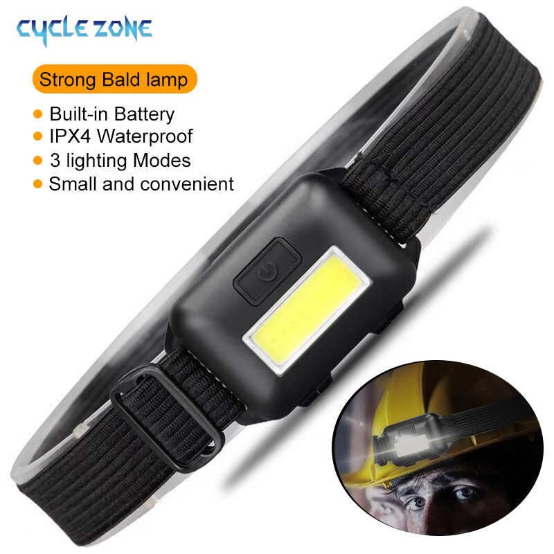 Outdoor Camping Zone - ミニヘッドライト COB LED ヘッドランプ 3 モード防水ヘッドライトヘッド懐中電灯トーチランタン屋外キャンプ夜釣り用