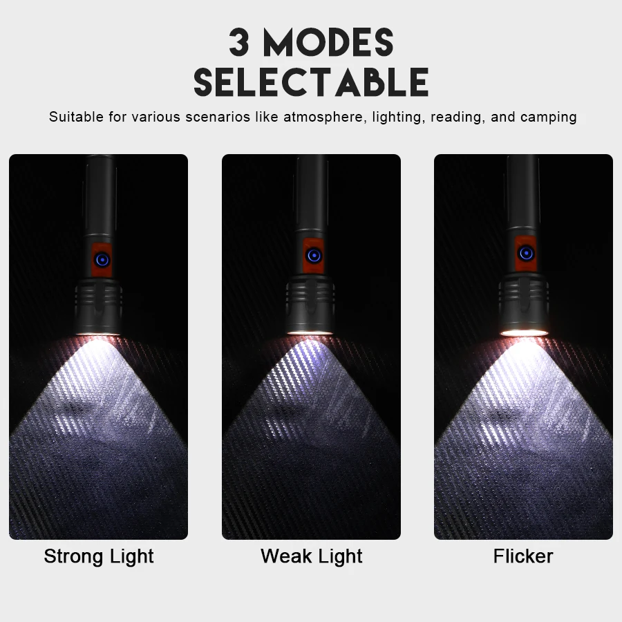 ハイパワー LED 懐中電灯 USB 充電式トーチ、伸縮ズー - Camping Lantern のレビューと価格