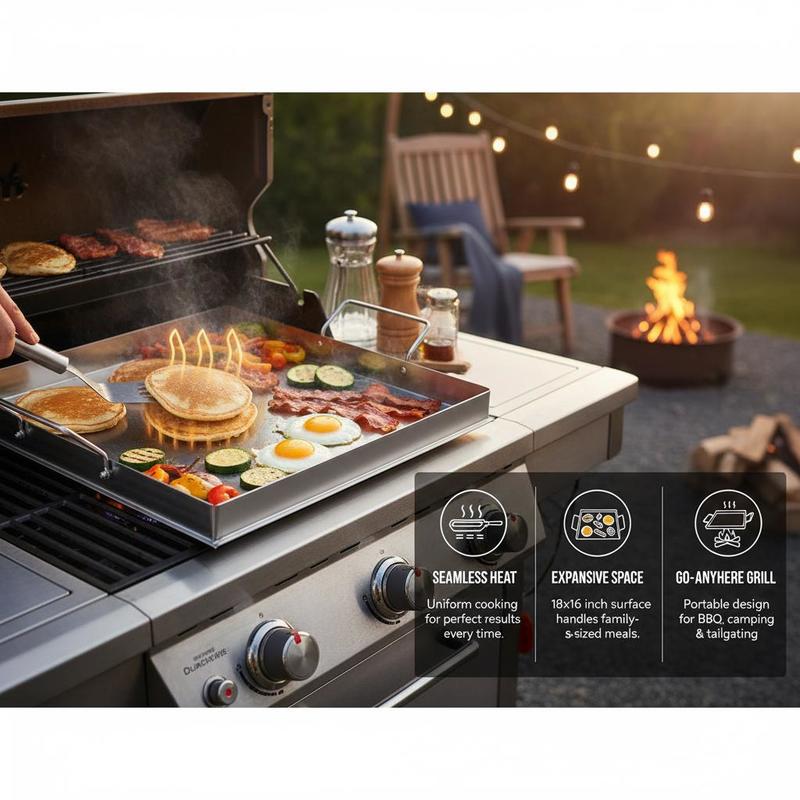 ユニバーサルフラットトップグリドル 18x16インチ キャン - Outdoor Camping Activities のレビューと価格