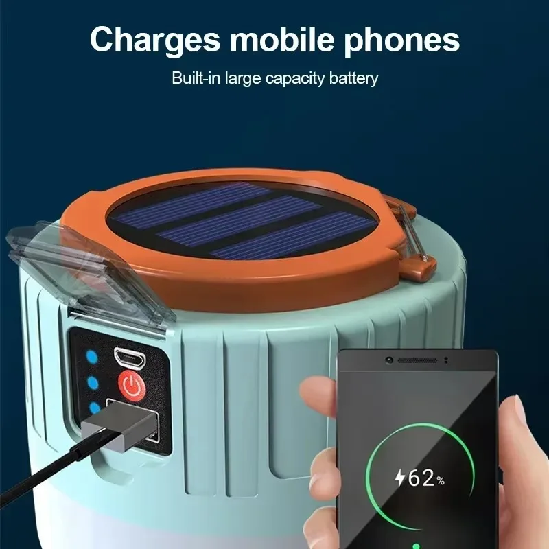 ソーラーキャンプランタン 充電式LEDポータブルワークライト - Camping Lantern のレビューと価格