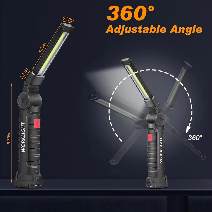 充電式磁気作業灯懐中電灯ポータブルキャンプランタンLEDラン - Camping Lantern のレビューと価格