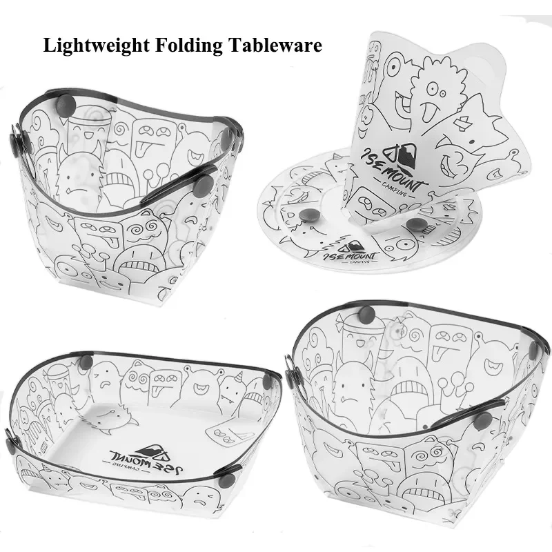 多目的折りたたみ式食器、屋外、ポータブルボウル、ディナープレ - Outdoor Camping Dining Set のレビューと価格