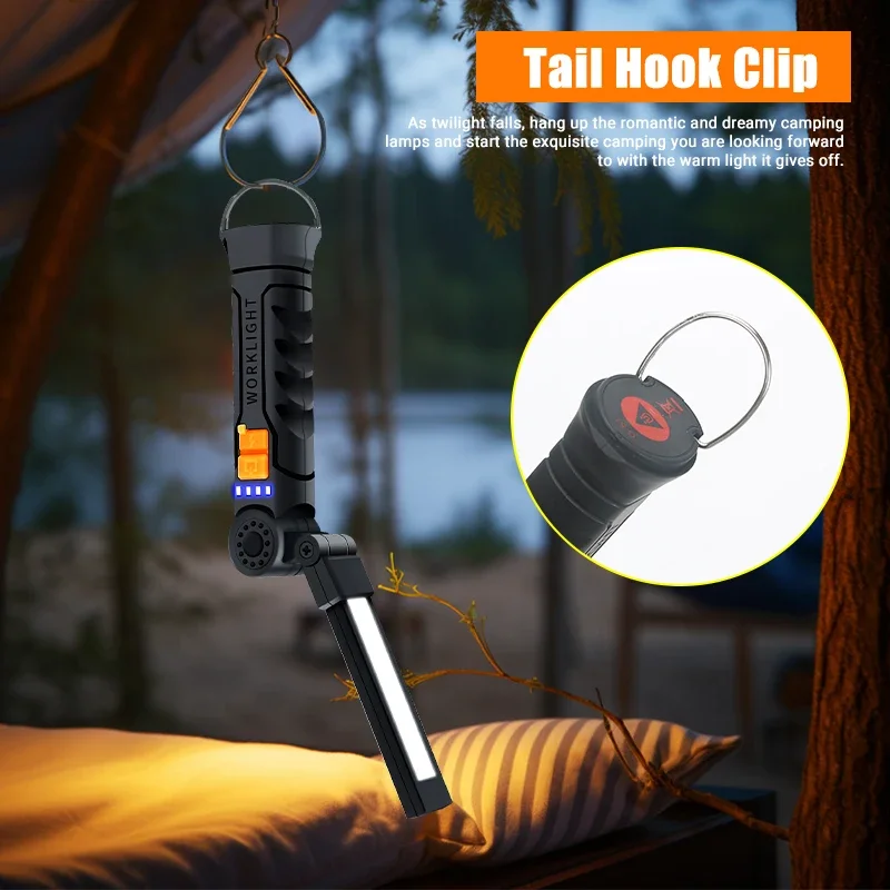 COB LED 折りたたみ懐中電灯ポータブル磁気ワークライト - Camping Lantern のレビューと価格