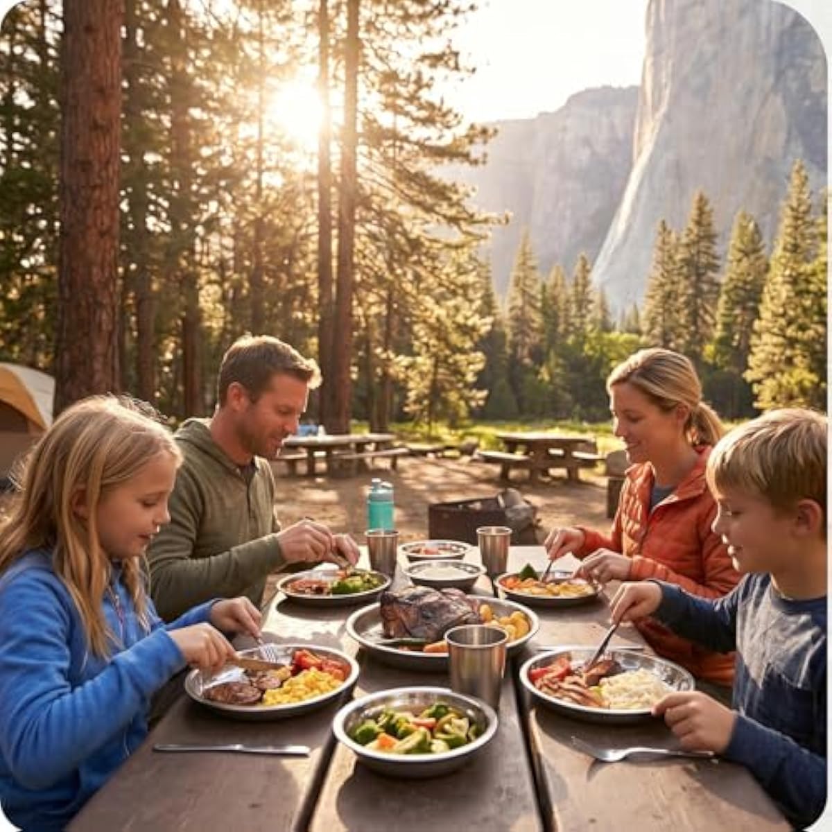 26点セットのステンレス製アウトドアダイニングセット。キャン - Outdoor Camping Dining Set のレビューと価格