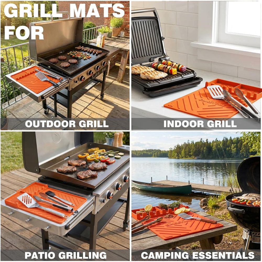 シリコン製グリルマットまたはグリドルアクセサリー、調理キッチ - Outdoor Camping Bbq のレビューと価格