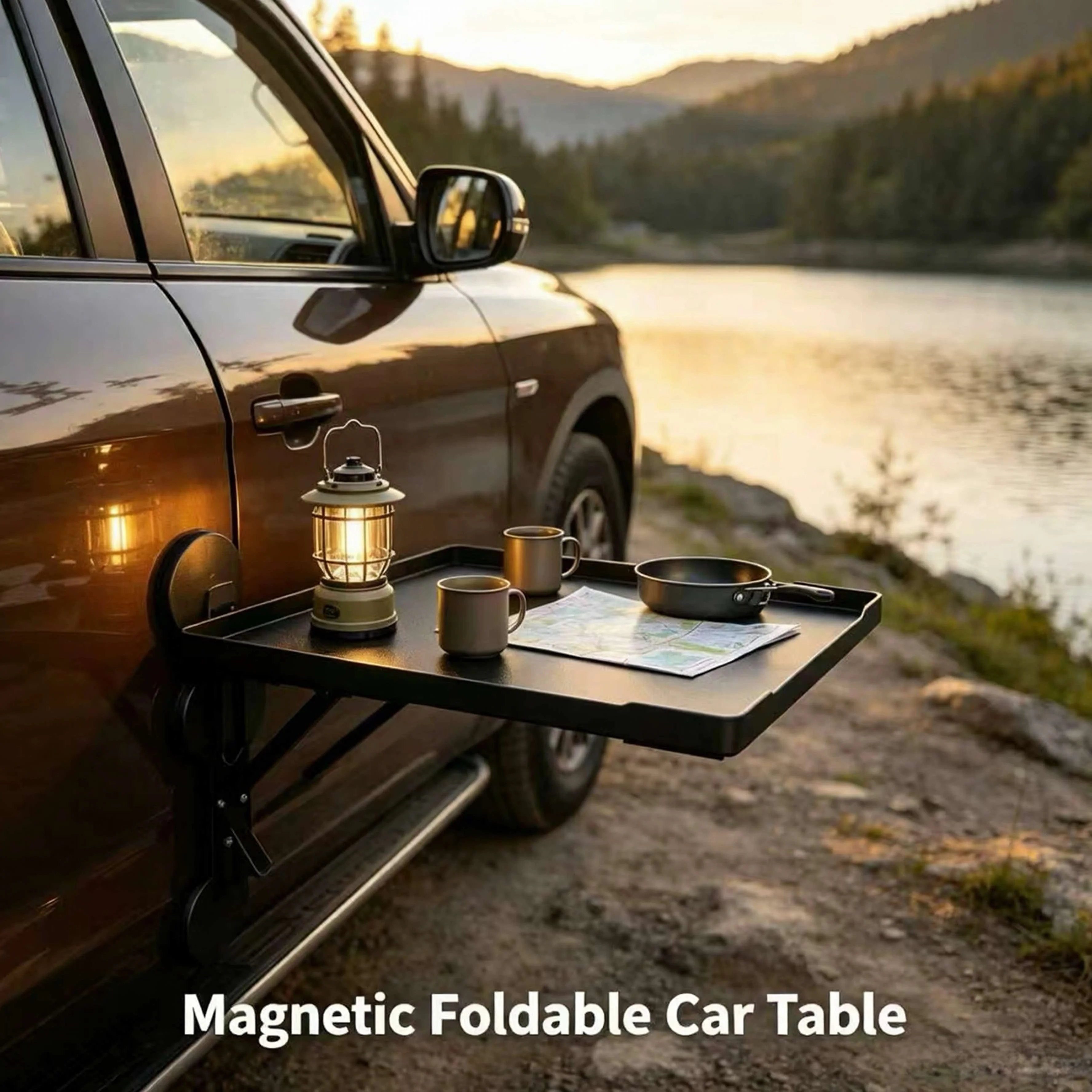 ポータブルカーサイドドアハンギングトレイ折りたたみ式オートテ - Outdoor Camping Activities のレビューと価格