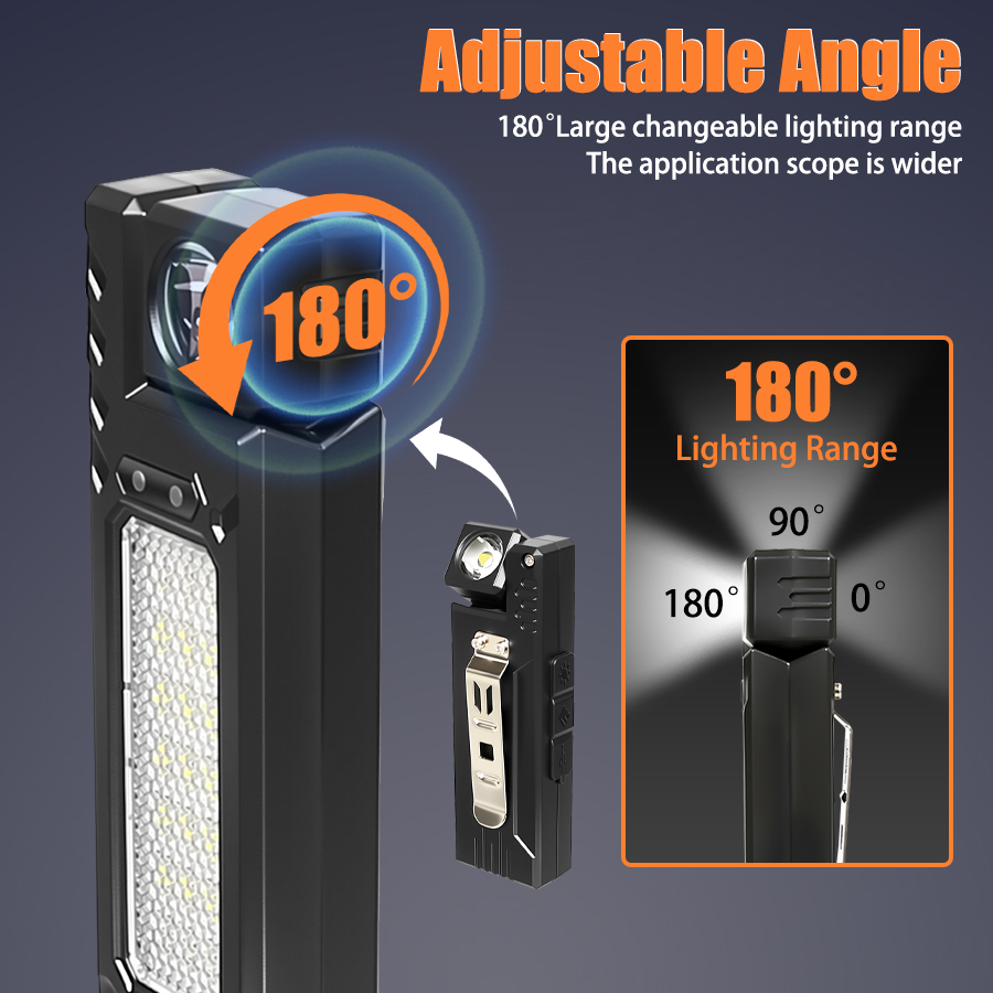 ミニ USB 充電式 LED 懐中電灯ポータブルテールマグネ - Camping Lantern のレビューと価格