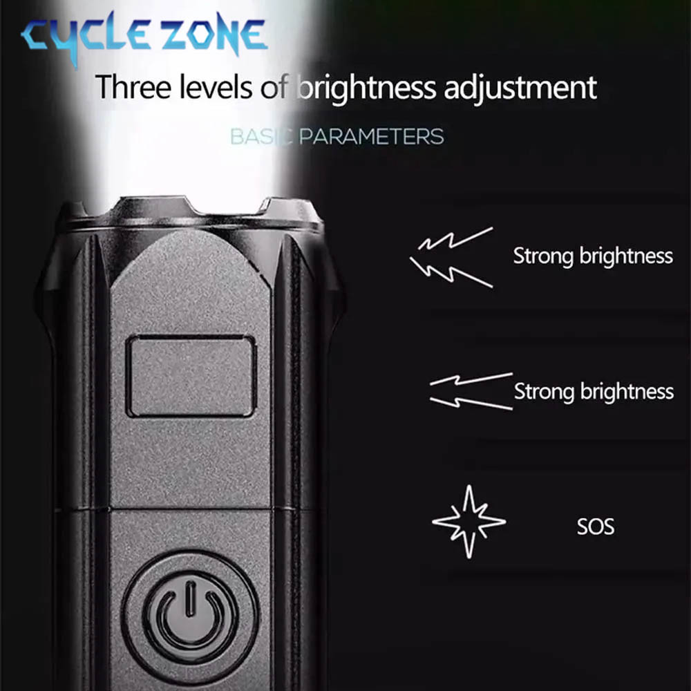 ポータブルLED懐中電灯 USB充電式懐中電灯 ズーム機能付 - Outdoor Camping Zone のレビューと価格